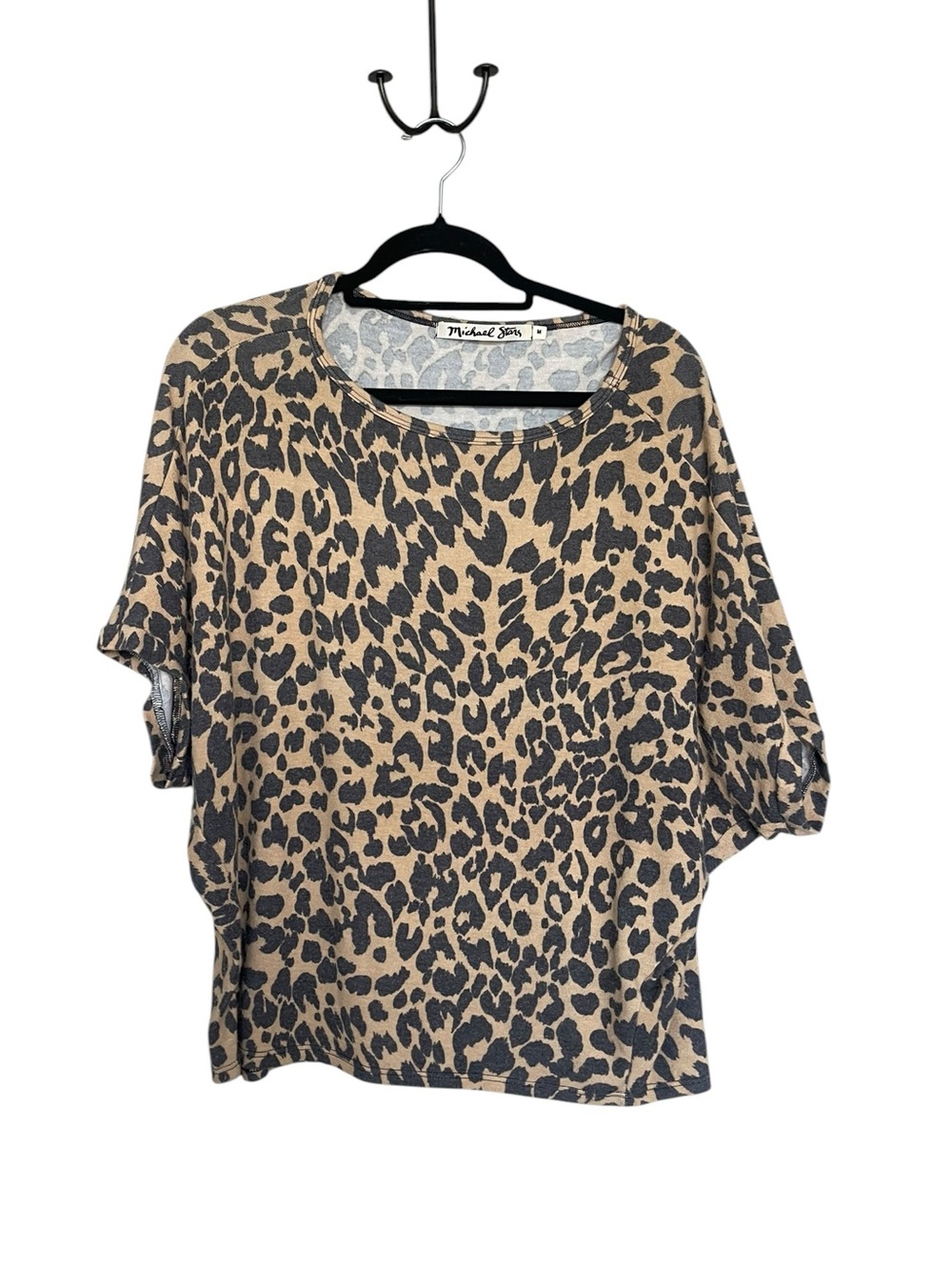 Anthropologie Leopard Print Short Sleeve Top